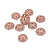 Eco-Friendly 6-Petal Flower Brass Micro Pave Cubic Zirconia Bead Caps ZIRC-M098-01RG-FF-3