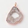 Natural Geode Agate Druzy Slice Pendants G-L461-04-4