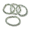 Natural Prehnite Round Beaded Stretch Bracelets for Men Women BJEW-G743-01F-5