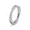 304 Stainless Steel Micro Pave Clear Cubic Zirconia Finger Rings for Women FS-WG1B662-08-2