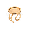 201 Stainless Steel Cuff Ring Findings STAS-S080-040E-G-1