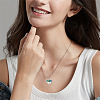 304 Stainless Steel & Natural Paua Shell Heart Mustard Seed Faith Mountain Pendant Necklaces for Women WGD75B3-01-3