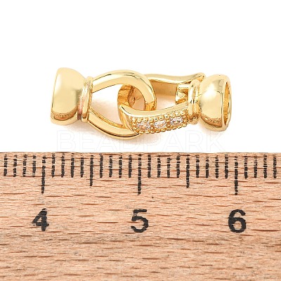 Brass Micro Pave Clear Cubic Zirconia Fold Over Clasps KK-CBA25B2-04G-1