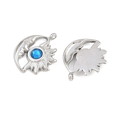 304 Stainless Steel Rhinestone Pendants STAS-Z166-24P-09-1
