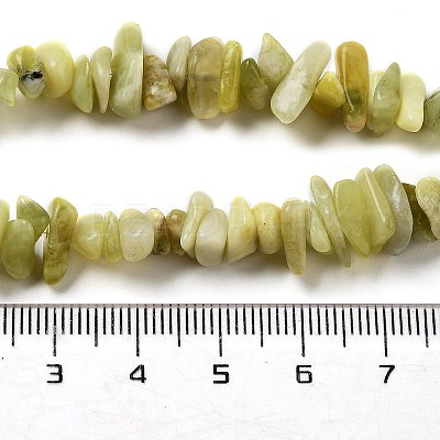 Natural Lemon Jade Chip Bead Strands G-M205-22-1