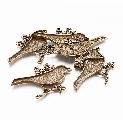 Tibetan Style Big Pendant Settings for Enamel TIBEP-292-AB-FF-1