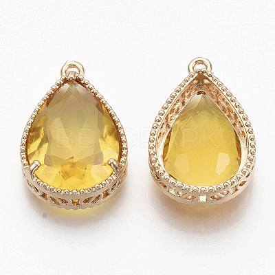 Faceted Glass Pendants X-GLAA-T010-016E-1