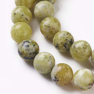 Natural Yellow Turquoise(Jasper) Beads Strands G-Q462-4mm-22-1
