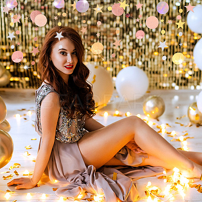 3Pcs 3 Style Paper Glitter Circle Star Garland HJEW-PH0001-50-1