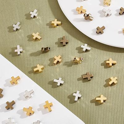 60Pcs 6 Colors Tibetan Style Alloy Beads TIBEB-HY0001-05-1