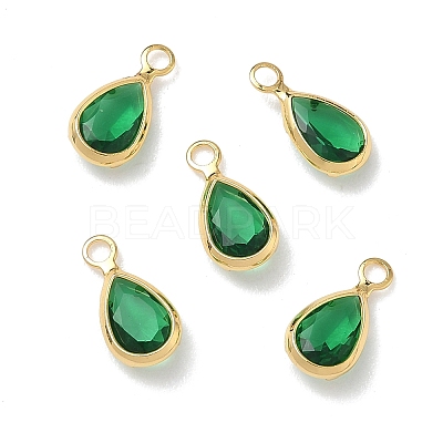 Brass Glass Charms KK-Z136-15G-01-1