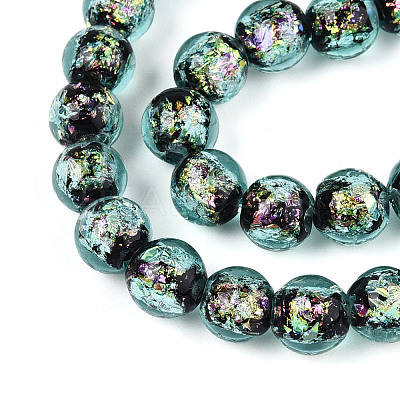 Handmade Foil Glass Beads Strands FOIL-N029-05C-1