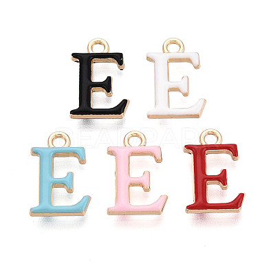 Rack Plating Alloy Enamel Pendants ENAM-T024-53E-G-1