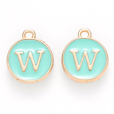 Golden Plated Alloy Enamel Charms ENAM-S118-05W-1