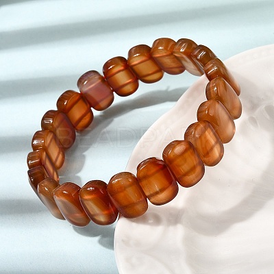 Natural Carnelian Beaded Stretch Bracelets for Women Men BJEW-D461-02F-1
