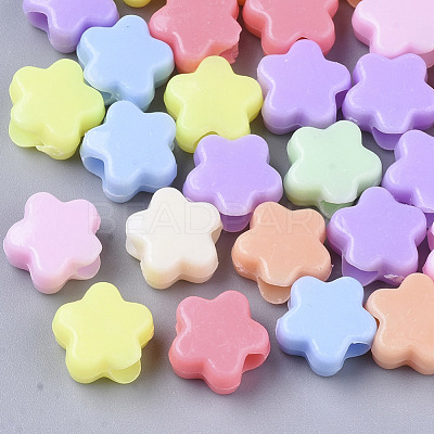 Opaque Acrylic European Beads MACR-N008-02-1