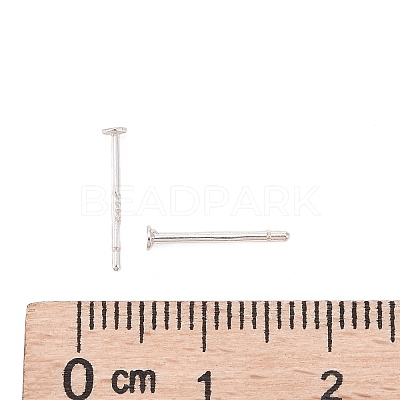 925 Sterling Silver Flat Pad  Stud Earring Findings STER-K167-045A-S-1