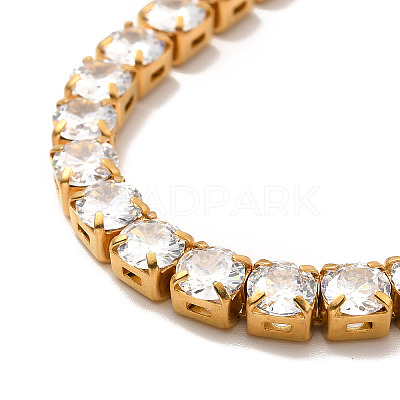 Clear Cubic Zirconia Tennis Necklace NJEW-E038-10B-G-1