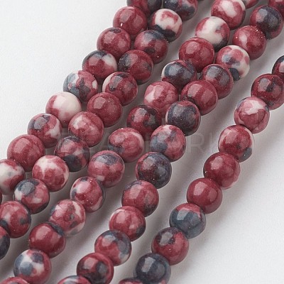 Natural Ocean White Jade Bead Strands G-G916-4mm-10-1