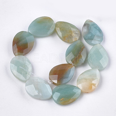 Natural Flower Amazonite Beads Strands G-S354-01-1