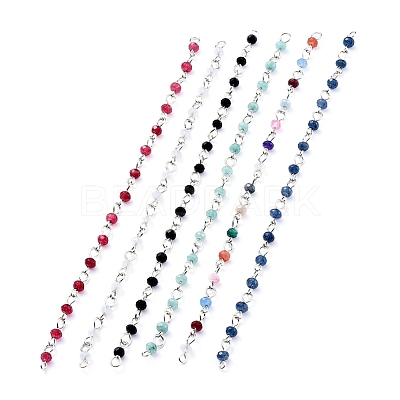 Handmade Natural Malaysia Jade Beaded Chains AJEW-JB00539-1