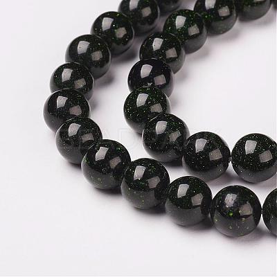Synthetic Green Goldstone Beads Strands G-D169-02-6mm-1