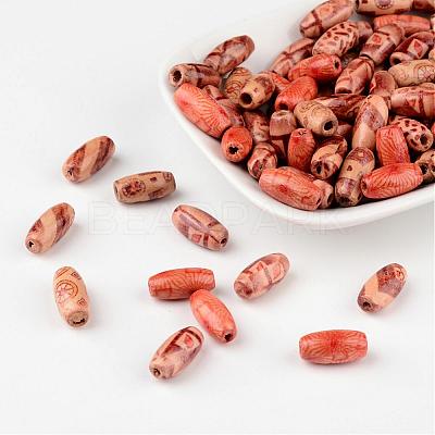 Printed Natural Wood Beads X-WOOD-R246-M-1