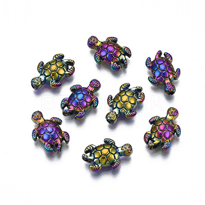 Rack Plating Rainbow Color Alloy Beads PALLOY-S180-333-1