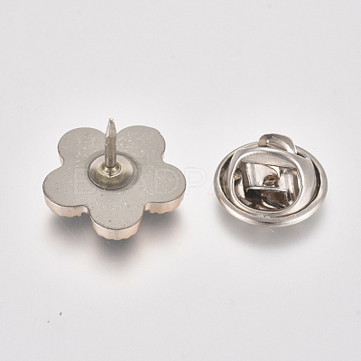 Plastic Safety Brooches JEWB-WH0009-23-1