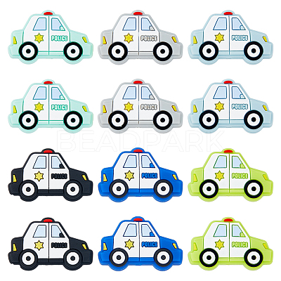 12Pcs 6 Colors Food Grade Eco-Friendly Silicone Focal Beads FIND-HY0002-16-1