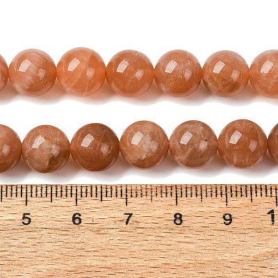 Round Natural Sunstone Beads Strands G-F222-33-10mm-01-1