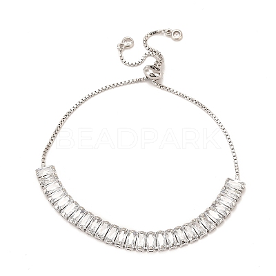 Adjustable Brass Micro Pave Cubic Zirconia Tennis Bracelets BJEW-F416-03P-1