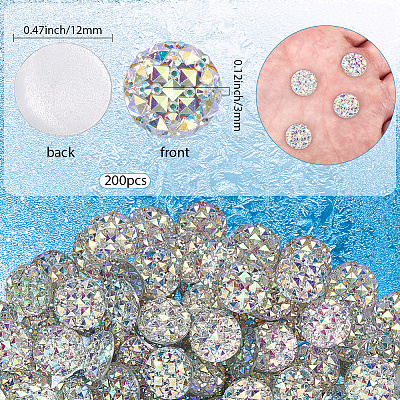 5Sets 200Pcs Transparent Resin Cabochons CRES-SP0001-04A-1