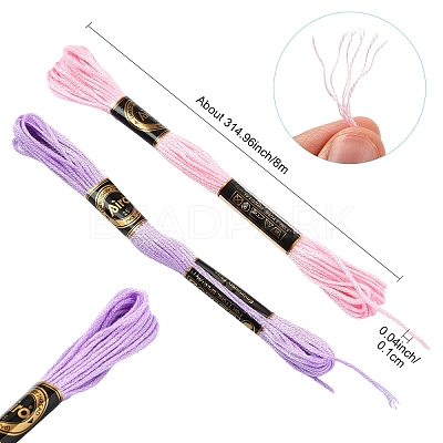 6Bundles 6 Colors Polyester Embroidery Floss OCOR-YW0001-24F-1