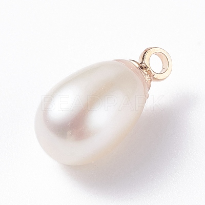 Natural Pearl Charms X-PALLOY-JF01281-02-1