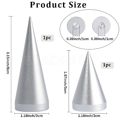2Pcs 2 Styles Alloy Ring Display Stands RDIS-BBC0001-01P-1