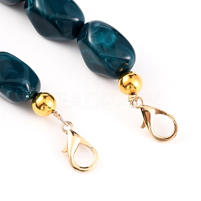 Imitation Gemstone Resin Beaded Purse Strap Extender FIND-WH0005-89B-1