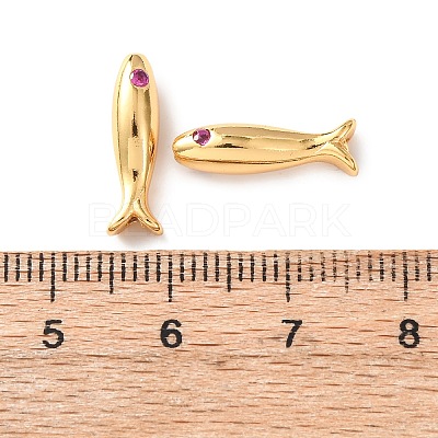 Brass Micro Pave Cubic Zirconia Beads KK-C157-46G-1