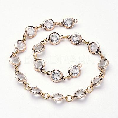 Iron Acrylic Rhinestone Handmade Chains AJEW-JB00250-1