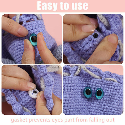 14Pairs 7 Colors Plastic Craft Eyes DIY-CA0007-86B-1