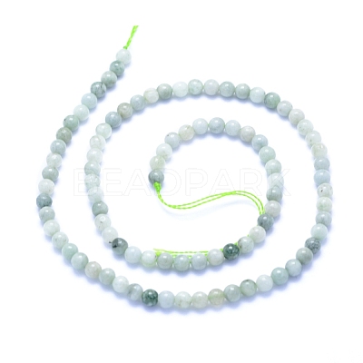 Natural Myanmar Jade/Burmese Jade Beads Strands G-I279-C02-4mm-1