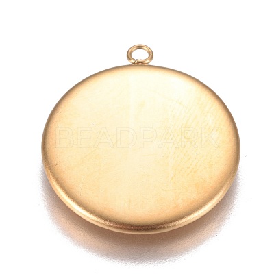 Ion Plating(IP) 304 Stainless Steel Pendant Cabochon Settings STAS-G127-13-20mm-G-1