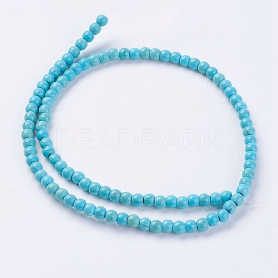 Synthetic Turquoise Beads Strands G-E456-45A-4mm-1