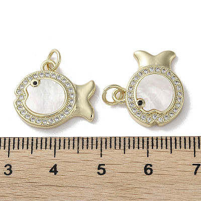 Brass Micro Pave Cubic Zirconia Pendants KK-G485-27C-G-1