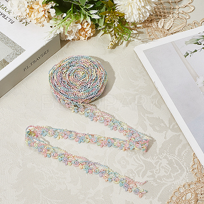 5 Yards Flower Polyester Lace Ribbon OCOR-GF0004-95B-1