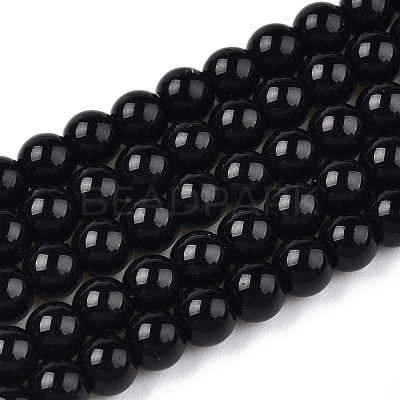 Opaque Solid Color Glass Beads Strands X-GLAA-T032-P8mm-01-1