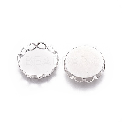Tarnish Resistant 316 Surgical Stainless Steel Lace Edge Bezel Cups X-STAS-I118-07P-03-1