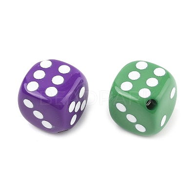Spray Printed Opaque Acrylic Beads SACR-Z009-02-1