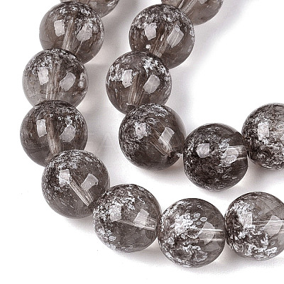 Transparent Half Spray Painted Glass Beads Strands LS-GLAA-Q110-02A-11-1