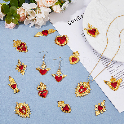 24Pcs 12 Styles Alloy Enamel Pendants ENAM-HS0001-05-1